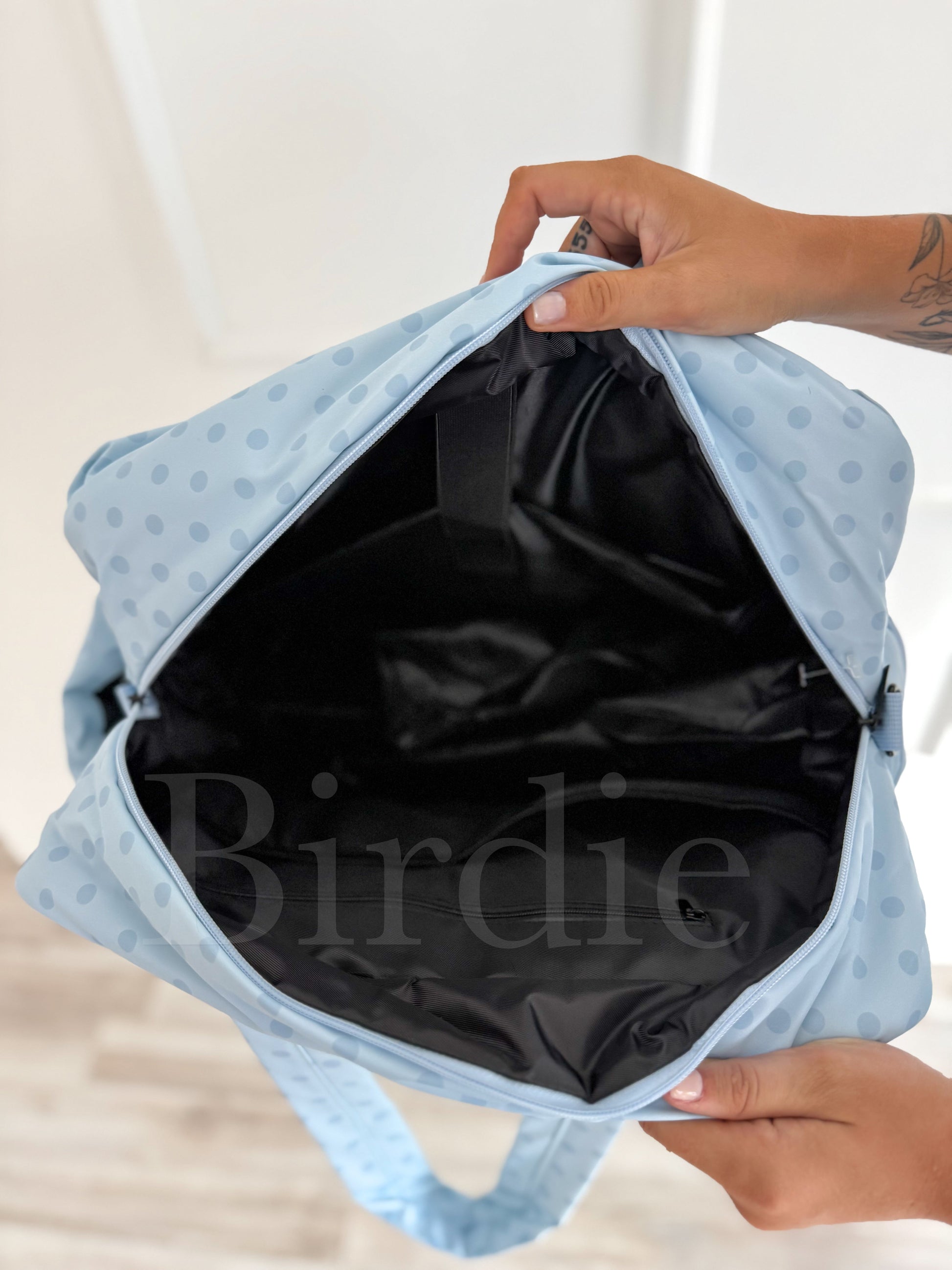 Birdie Daily Hustle Duffel Bag | Powder Blue Dot by Birdie