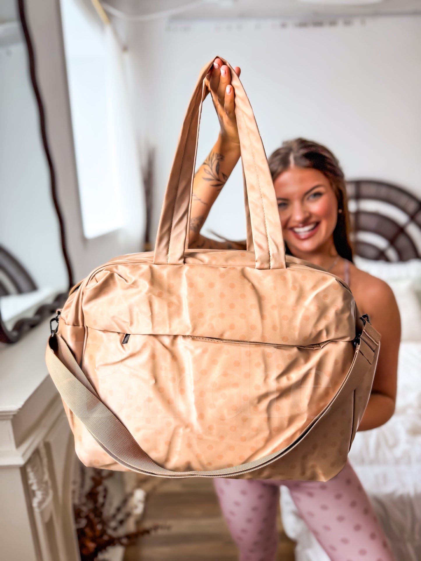 Birdie Daily Hustle Duffel Bag | Butter Rum Dot by Birdie