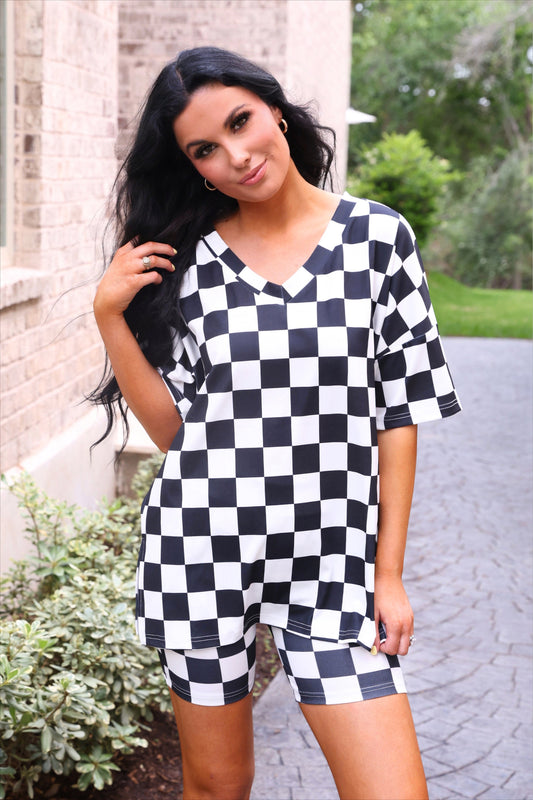 All Day Biker Set- Checkerboard Checkered by Jess Lea