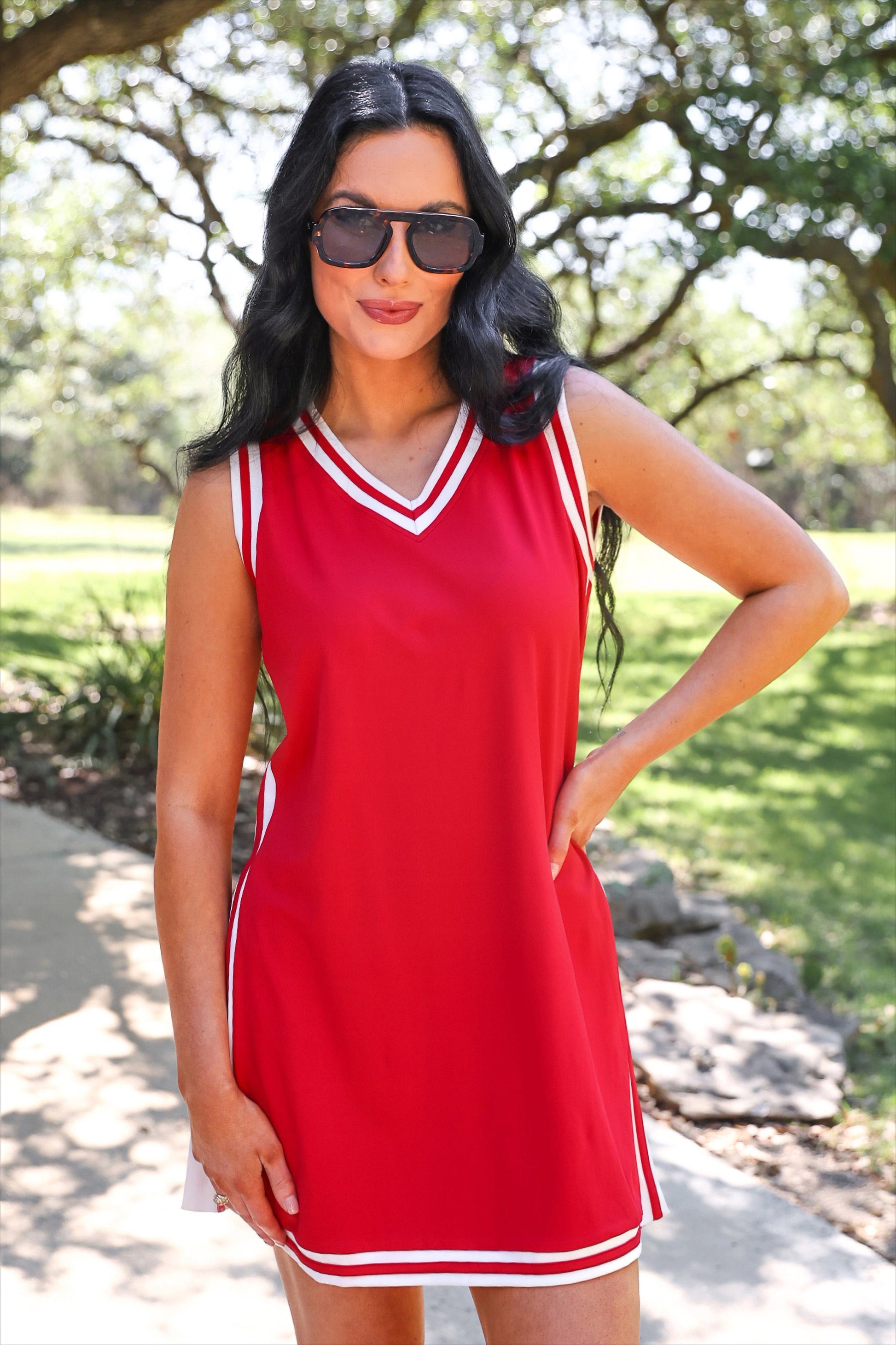 PREORDER- Sideline Tunic Biker Set- Red by Jess Lea