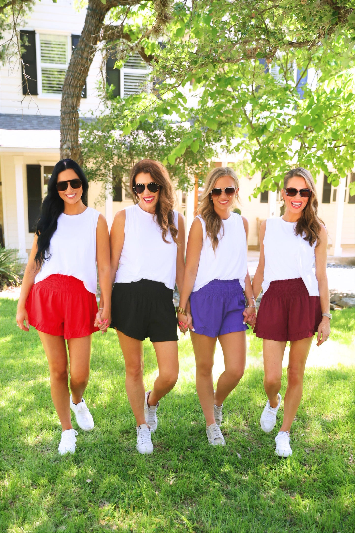 PREORDER- Sunny Strolls High Waisted Shorts- Purple by Jess Lea