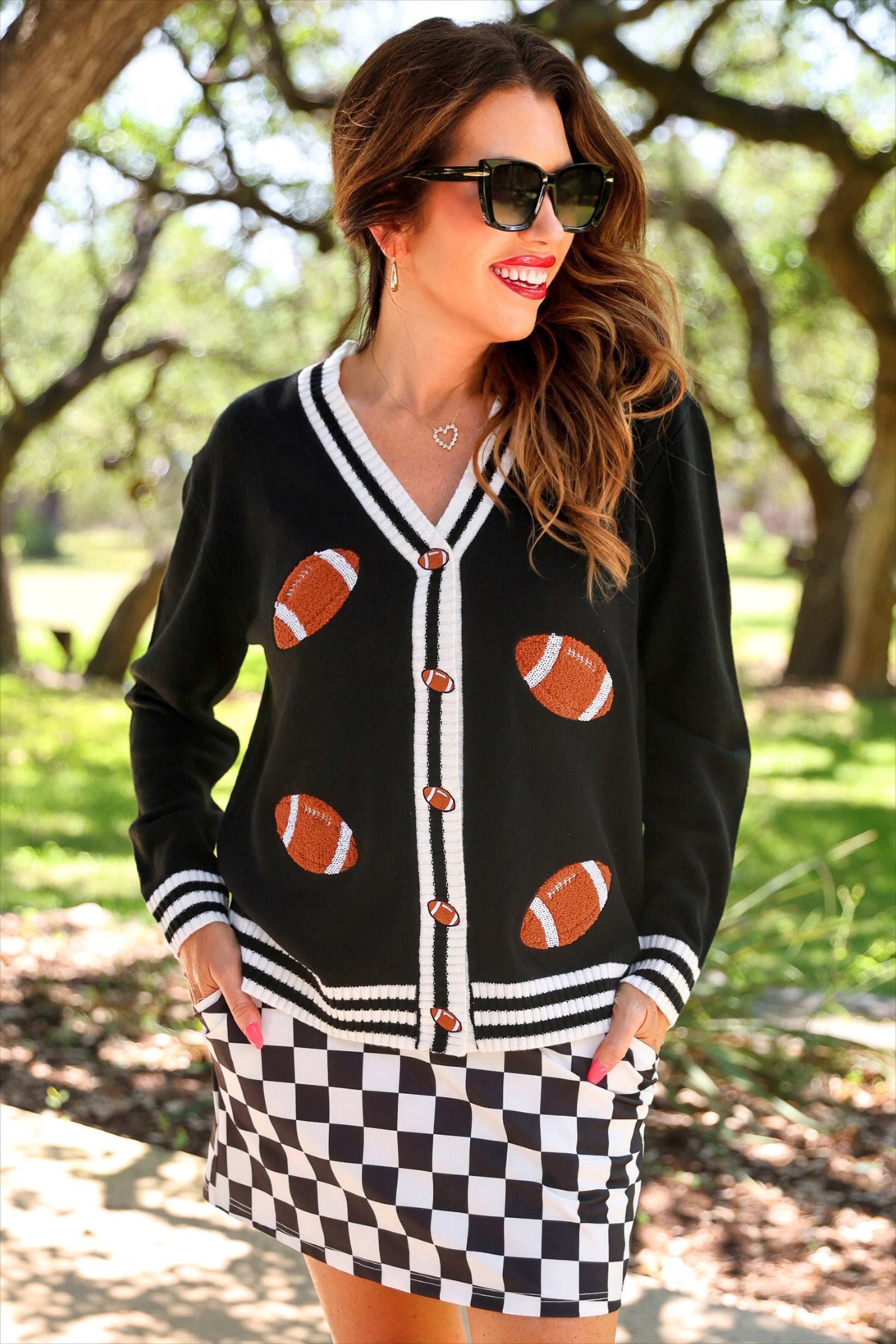 PREORDER- Football Knit Cardigan by Jess Lea