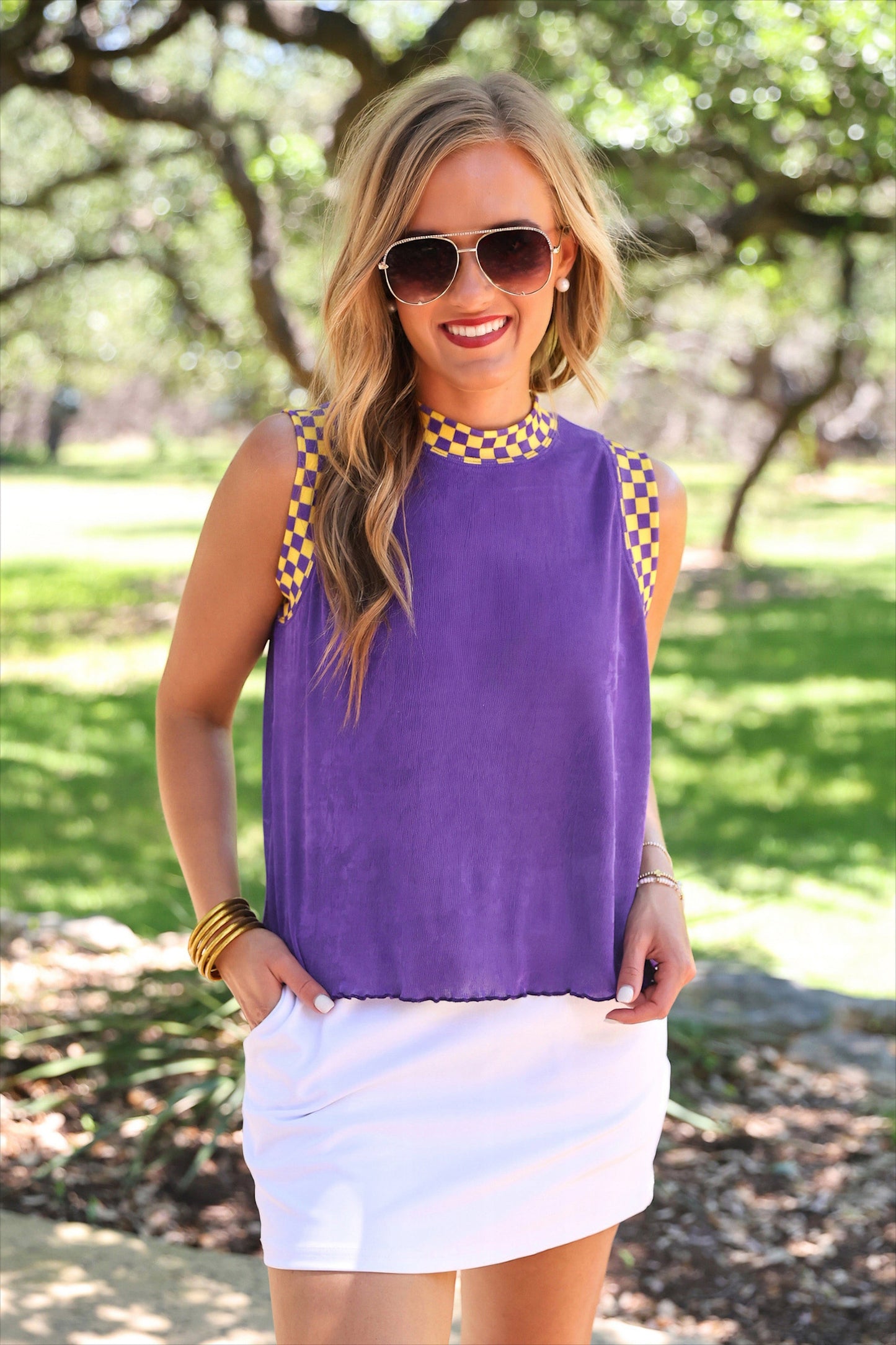 PREORDER- Checkmate Ribbed Tank- Purple by Jess Lea