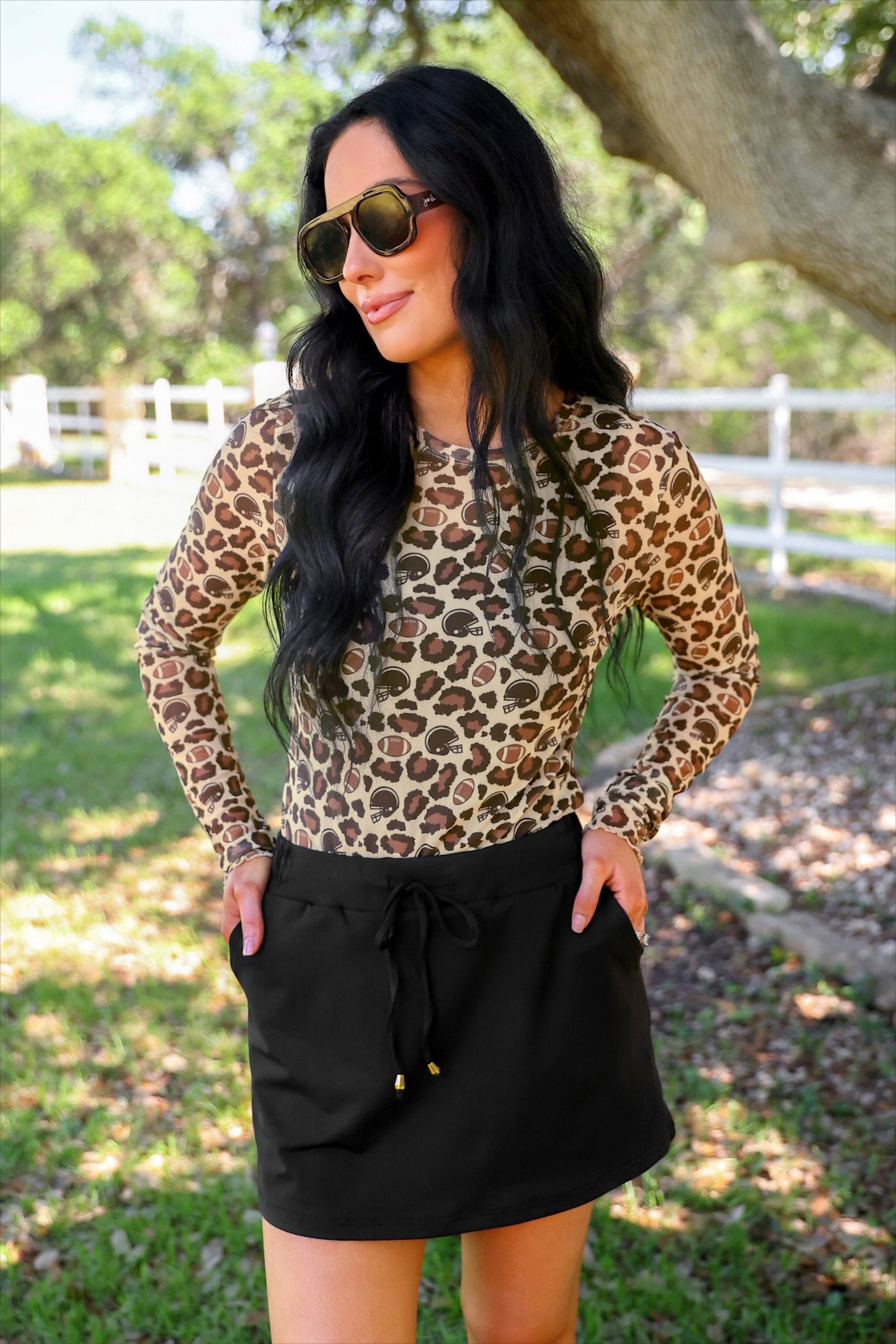 PREORDER- Alyssa Mesh Top- Game Day Leopard by Jess Lea