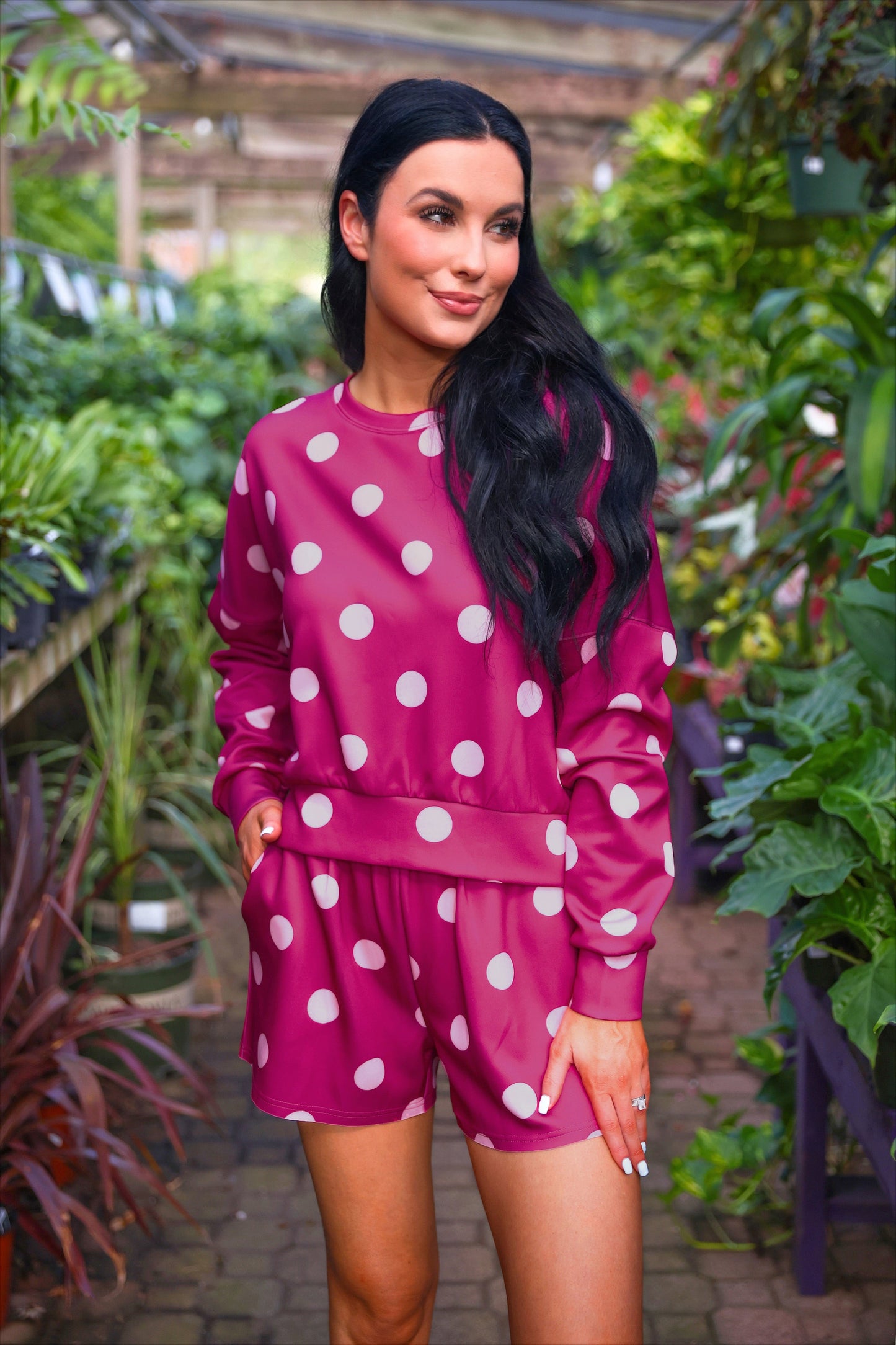 Luna Luxe Pullover Set - Pink Polka Dot by Jess Lea