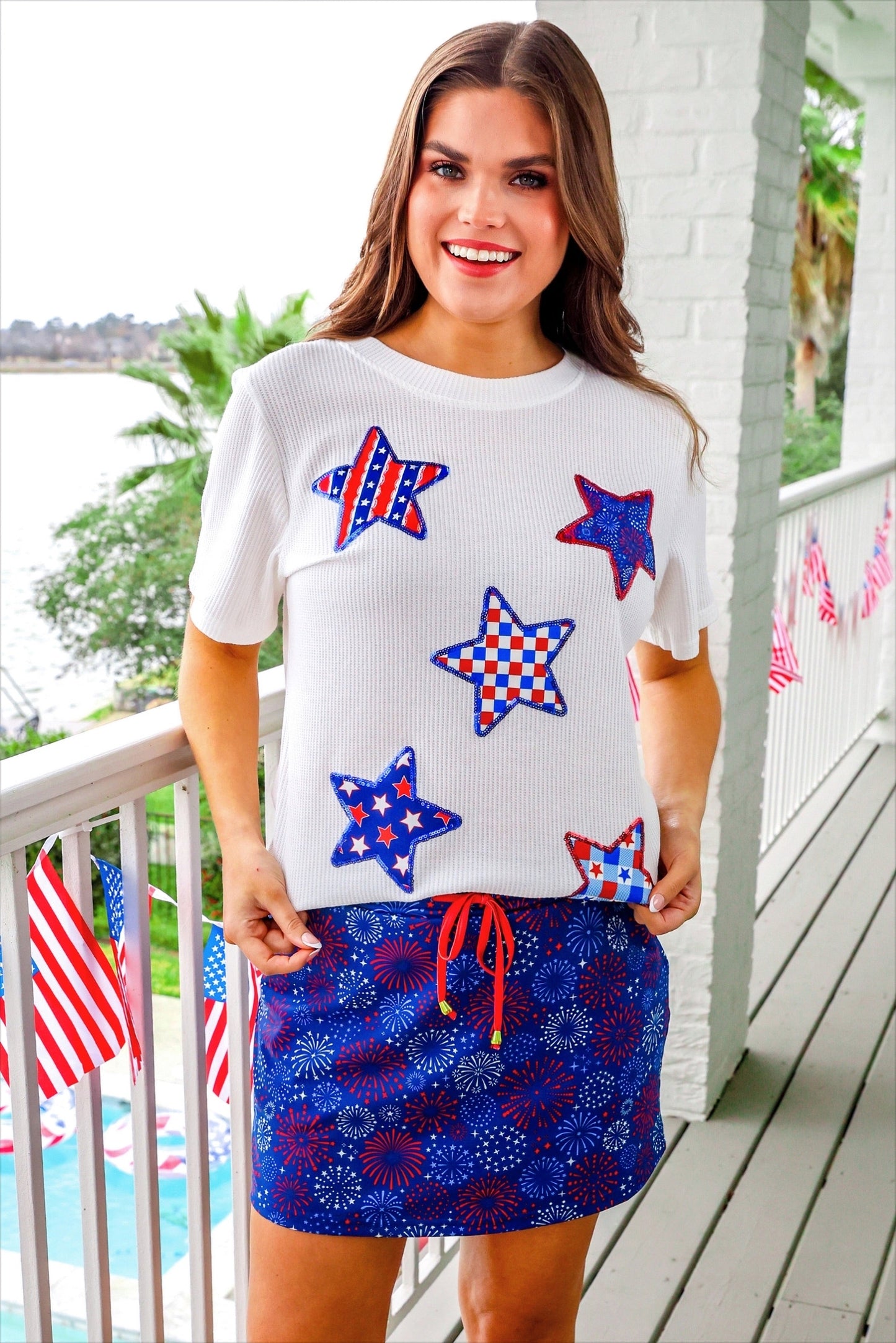 Patriotic Stars Patch Tee by Jess Lea