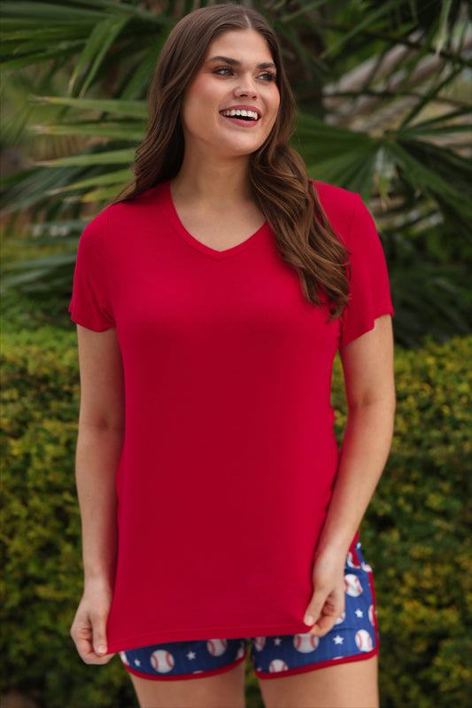 Jess Lea Basic Tee- Red by Jess Lea
