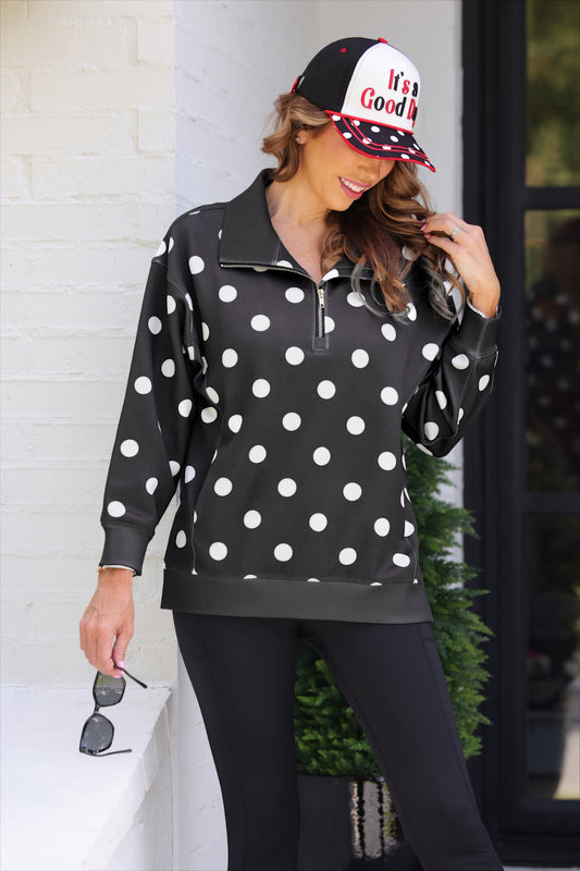 PREORDER- Everyday Pullover- After Dark Polka Dot by Jess Lea