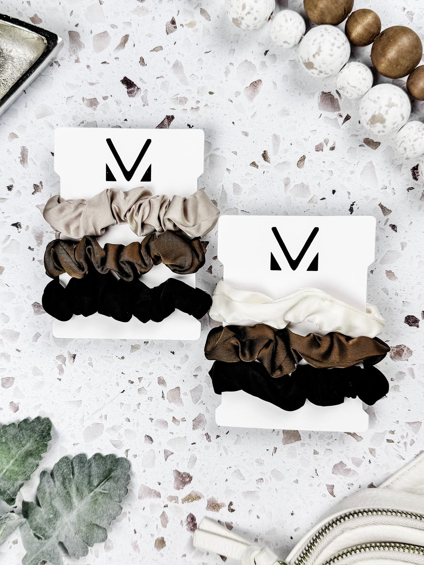 IN STOCK Satin Neutral Trio Scrunchies FINAL SALE