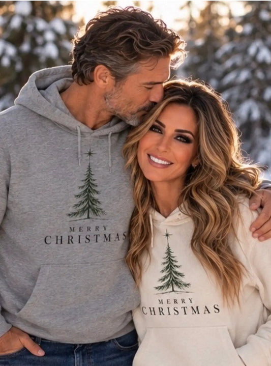 Merry Christmas Unisex Core Fleece Pullover Hooded Sweatshirt by Knitted Grace Boutique