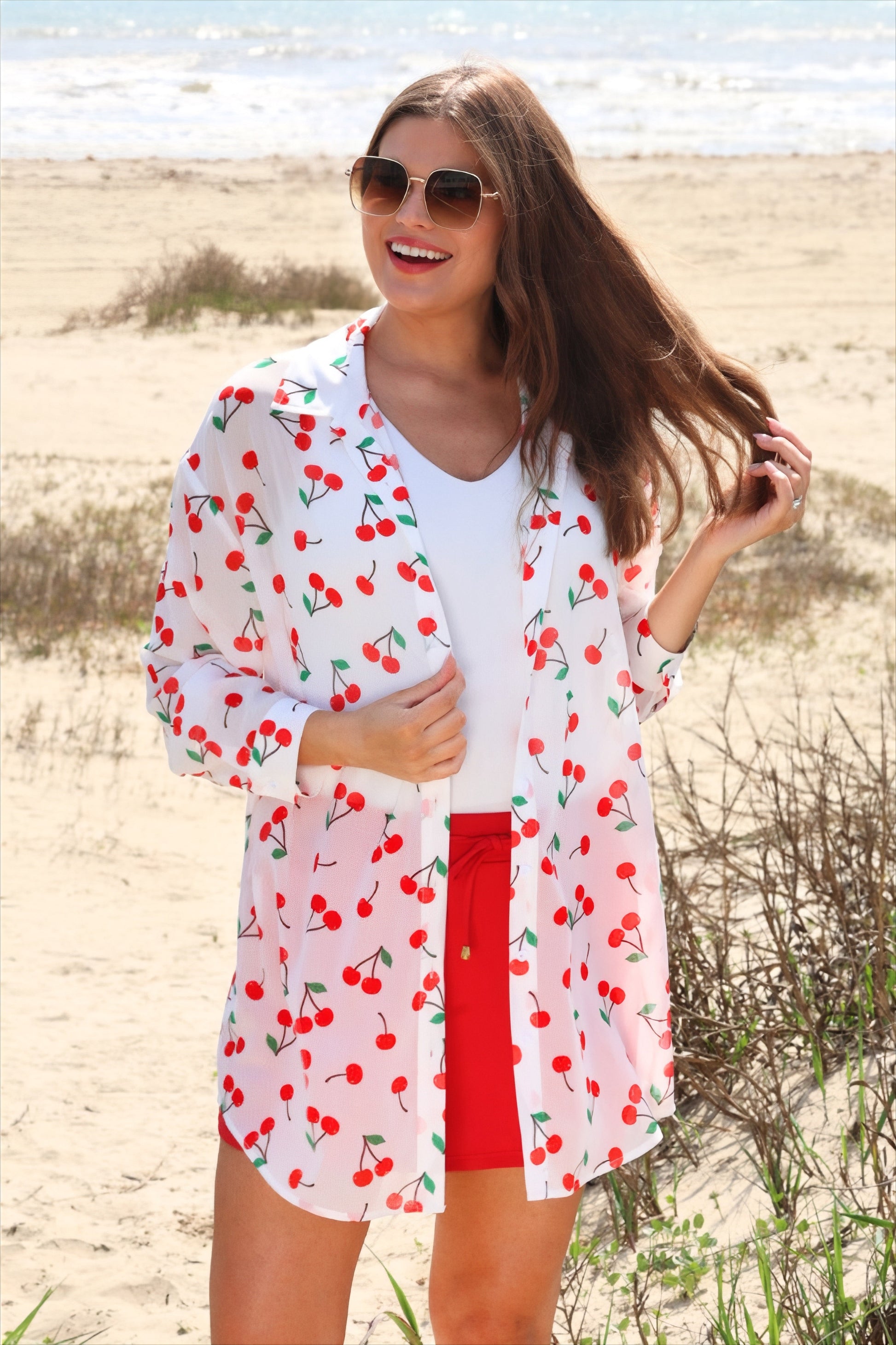 Breezy Tunic Top- Cherry Pop