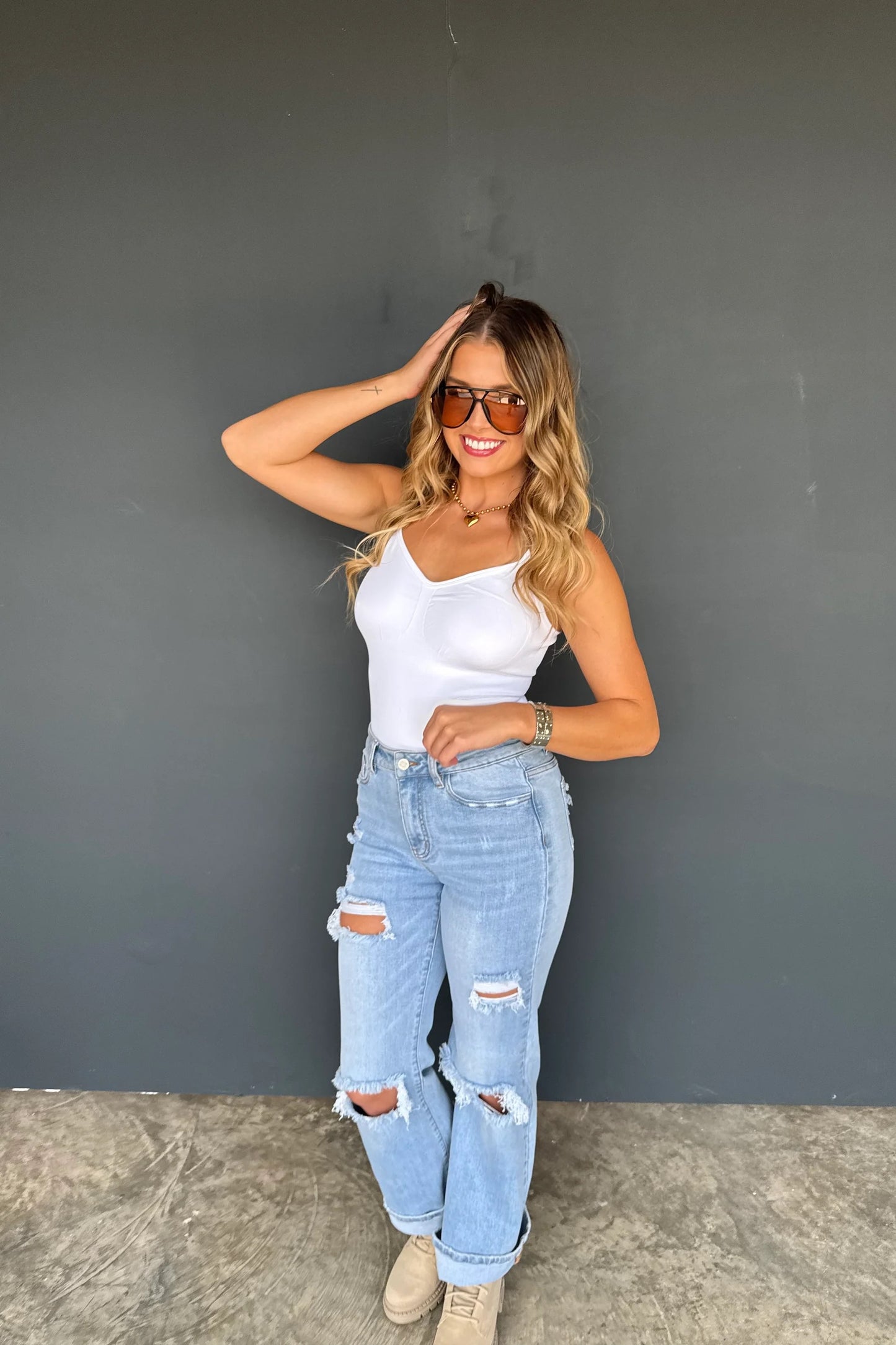 Ashland Straight Leg Distressed Jeans