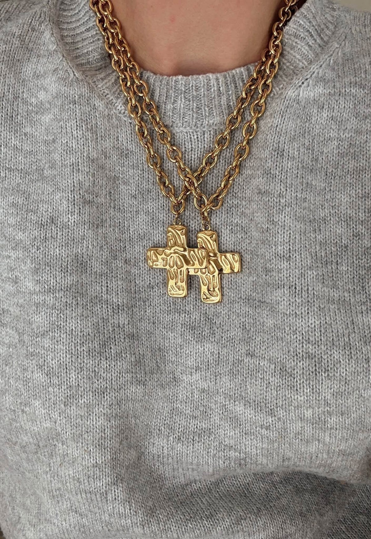Water Resistant Hammered Cross Necklace With Lifetime Warranty Adjustable Fit