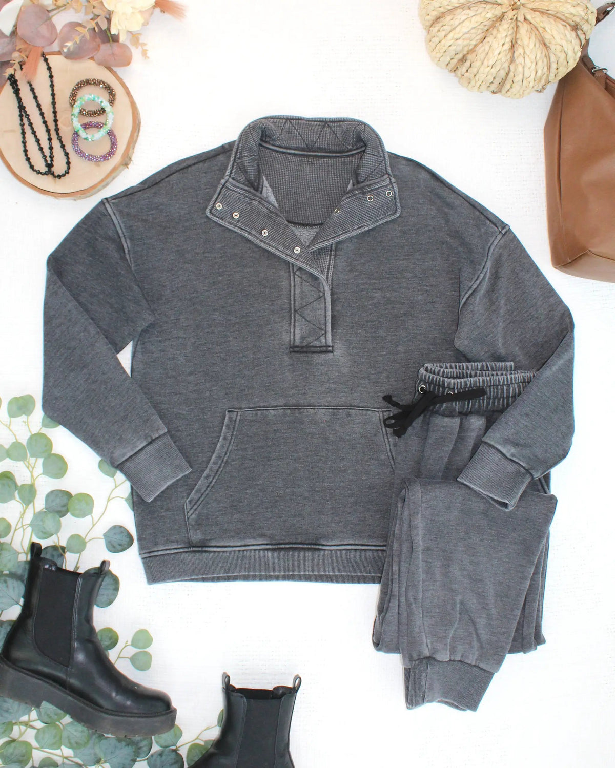 IN STOCK Vintage Wash Joggers - Black by Michelle Mae