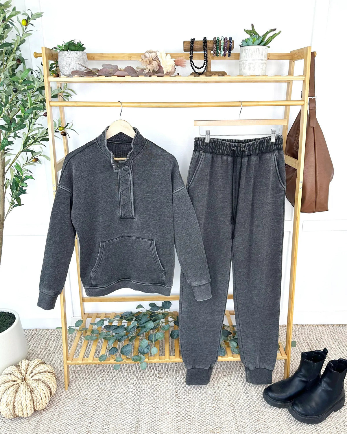 IN STOCK Vintage Wash Joggers - Black by Michelle Mae