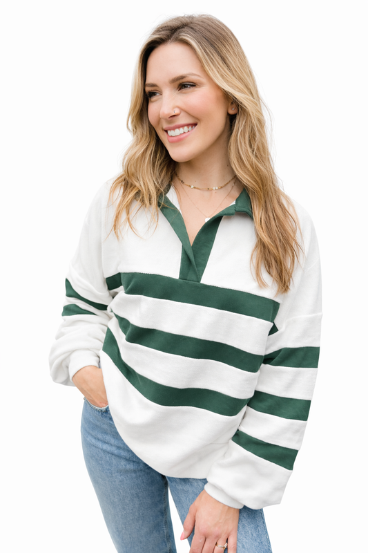 Jordan Jacquard & Striped Pullover - Girl Code Couture