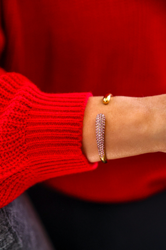 Pink Gems Embrace Cuff by Jess Lea