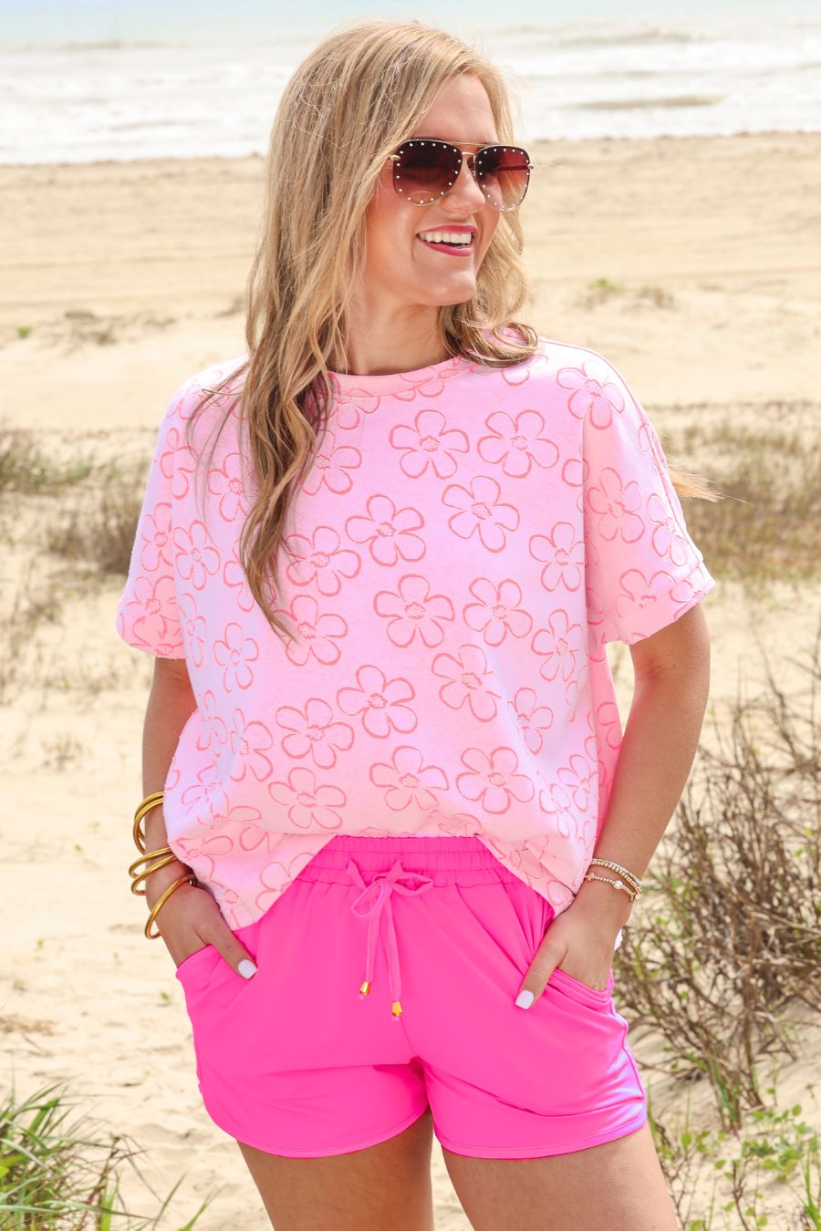 Millie Burn Out Tee- Flowers