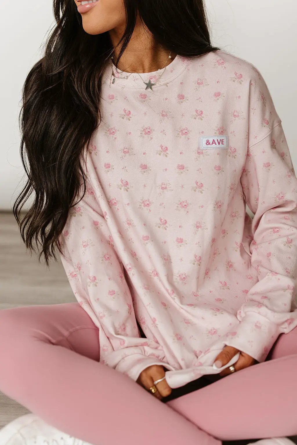 University SideSlit Pullover - Tea Rose by Ampersand Avenue
