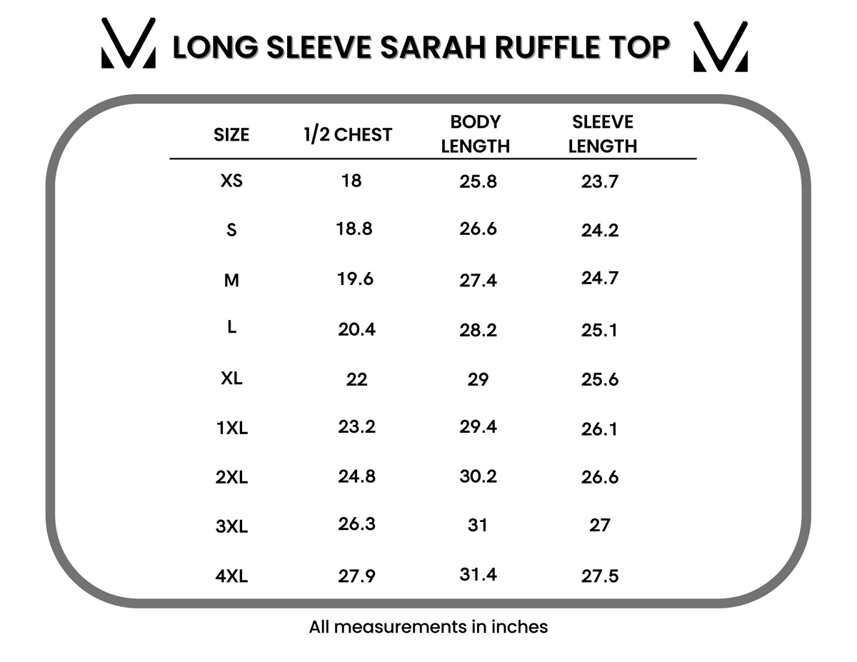 IN STOCK Long Sleeve Sarah Ruffle Top - Navy Autumn Petals by Michelle Mae