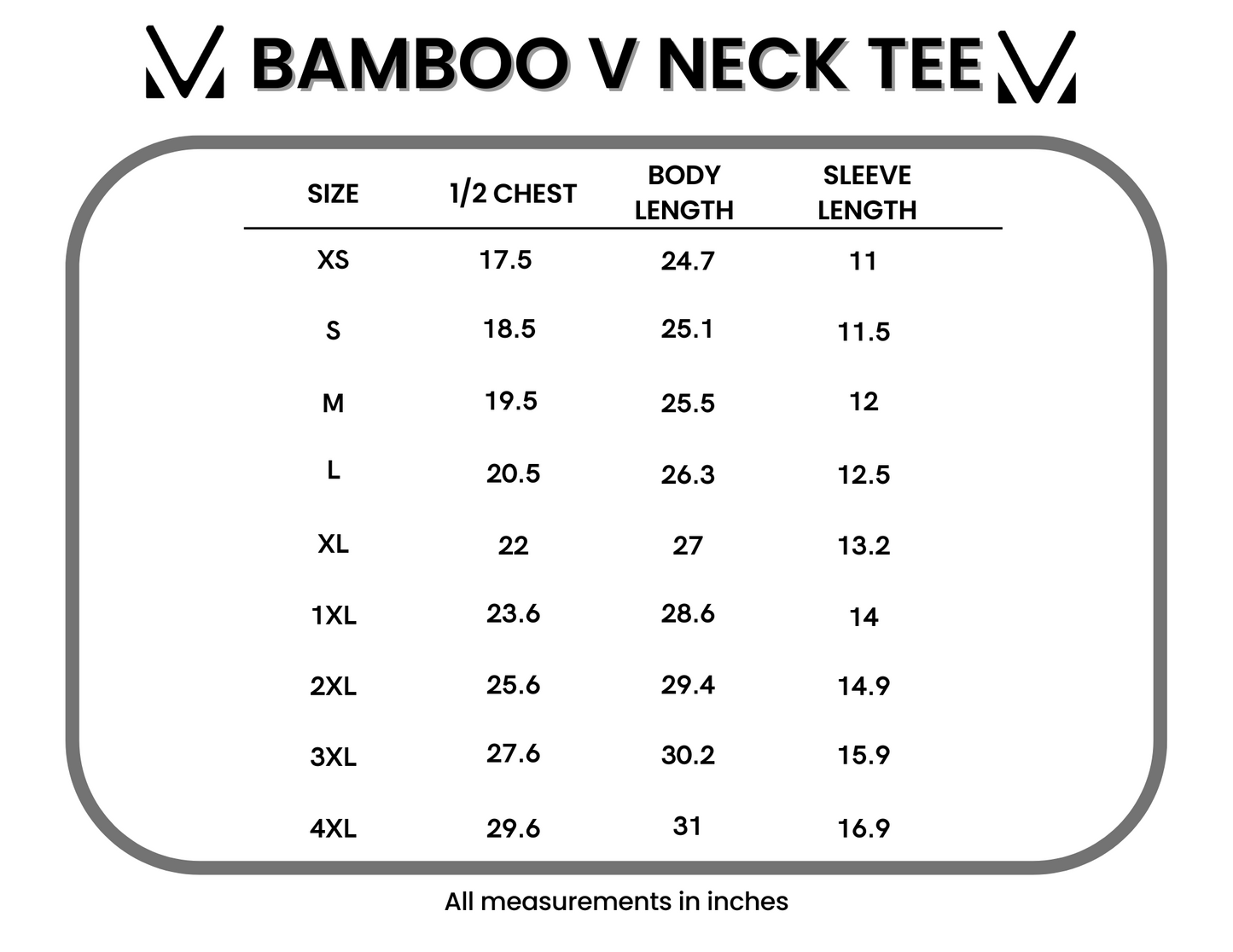 IN STOCK Bamboo V Neck Tee - Black