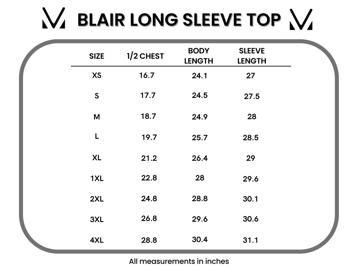 IN STOCK Blair Long Sleeve Top - Blue by Michelle Mae
