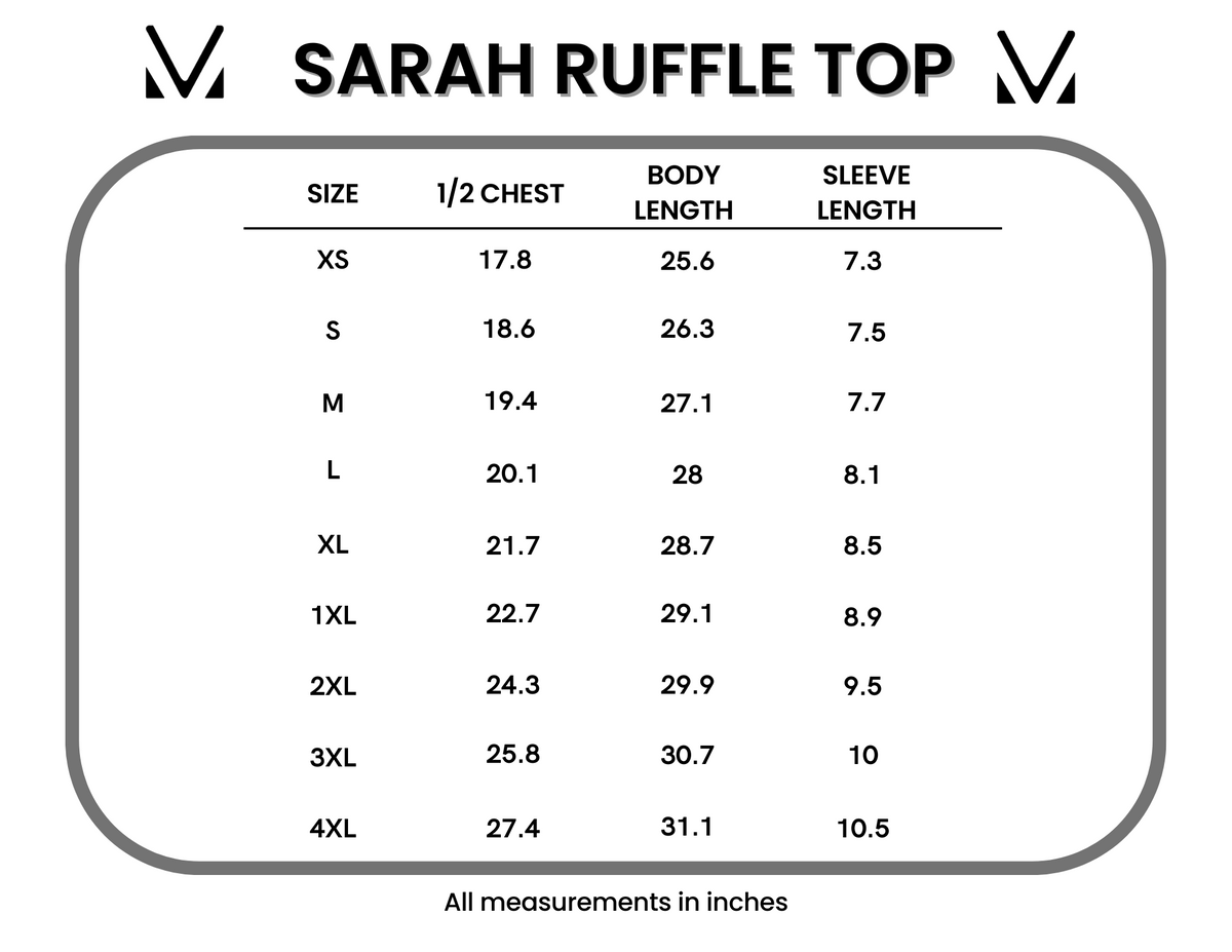 IN STOCK Sarah Ruffle Short Sleeve - Teal by Michelle Mae