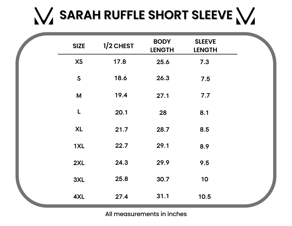 IN STOCK Sarah Ruffle Short Sleeve - Mulberry by Michelle Mae