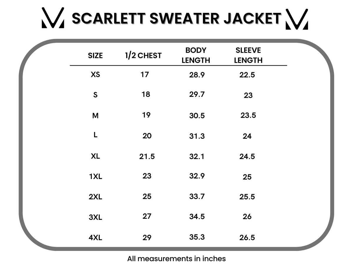 IN STOCK Scarlett Sweater Jacket - Mocha by Michelle Mae