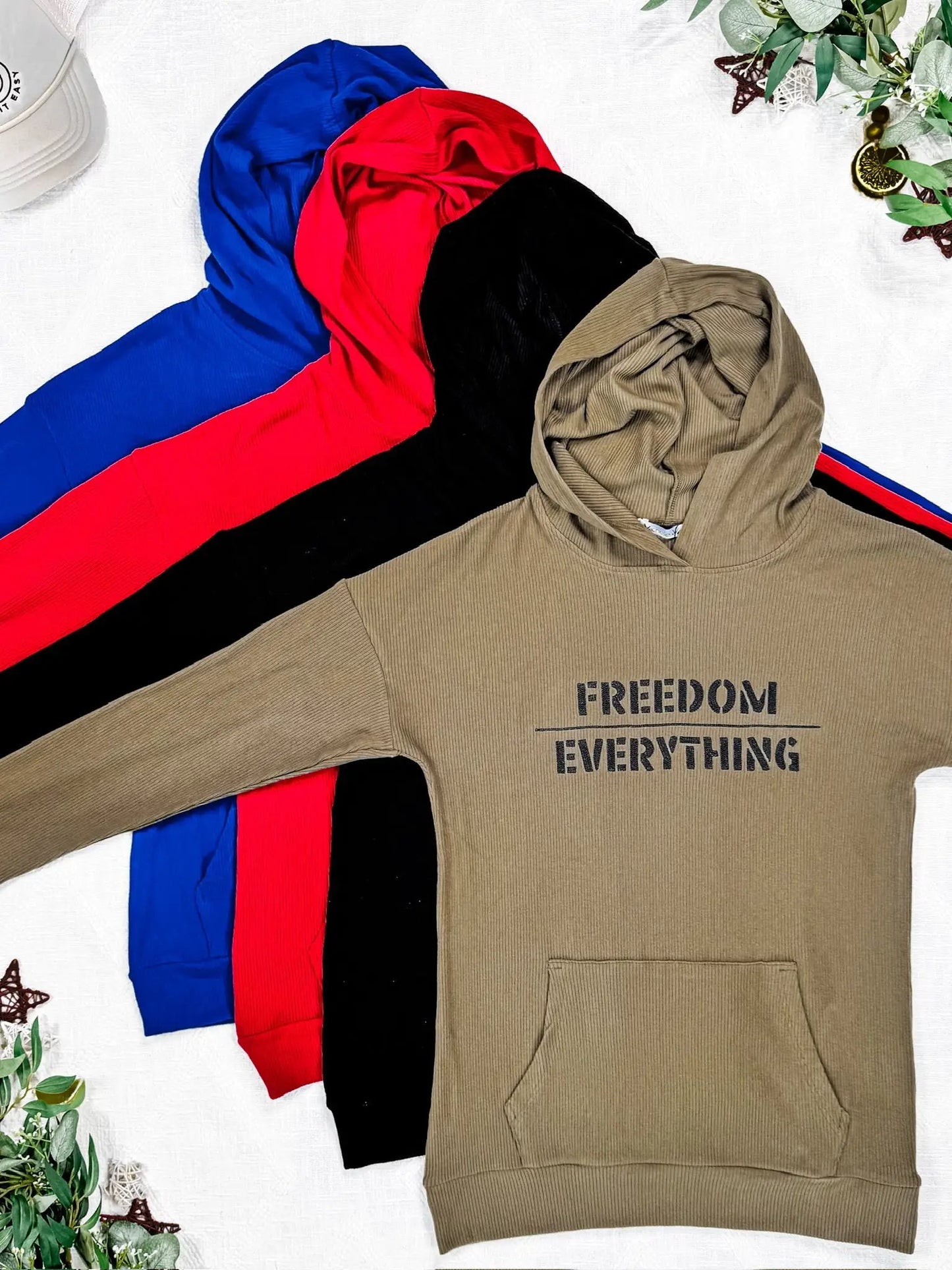 IN STOCK Corrine Embroidered Hoodie - Freedom Over Everything FINAL SALE by Michelle Mae