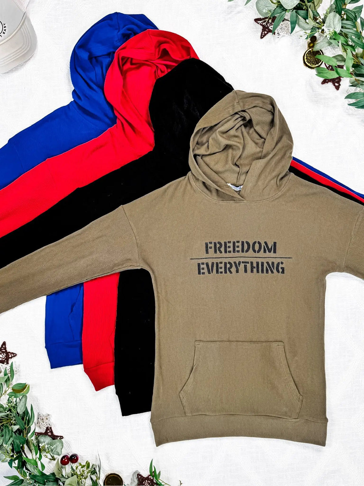 IN STOCK Corrine Embroidered Hoodie - Freedom Over Everything FINAL SALE by Michelle Mae