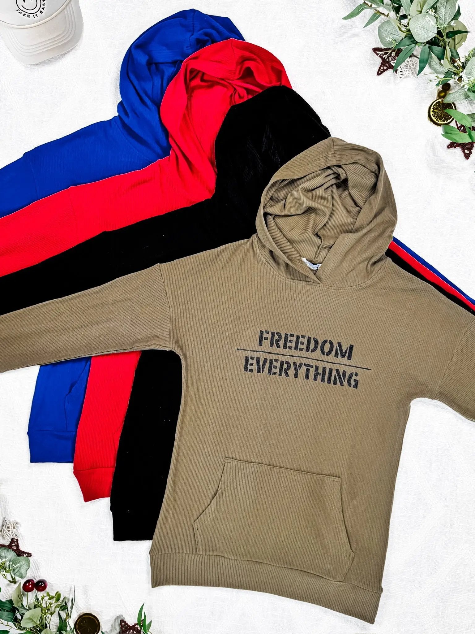 IN STOCK Corrine Embroidered Hoodie - Freedom Over Everything FINAL SALE by Michelle Mae