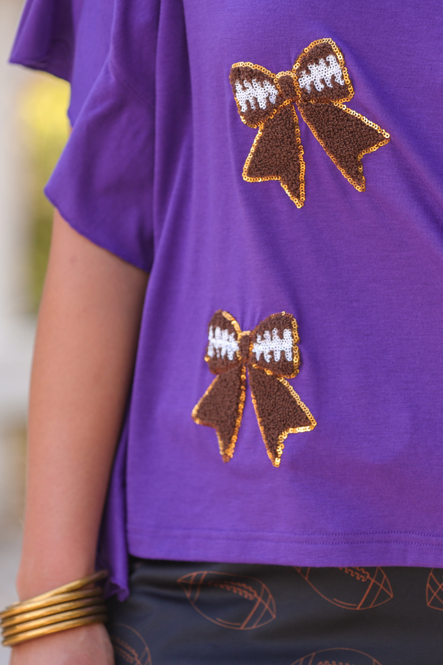 PREORDER- Sideline Sparkle Ruffle Top- Purple by Jess Lea