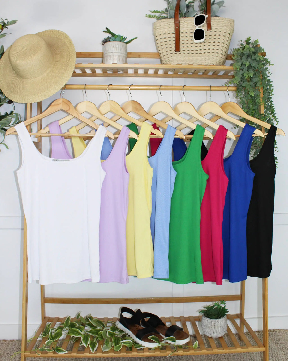 Womens Rachel Ribbed Tank Top Lightweight Yellow Summer Casual Fit by Michelle Mae