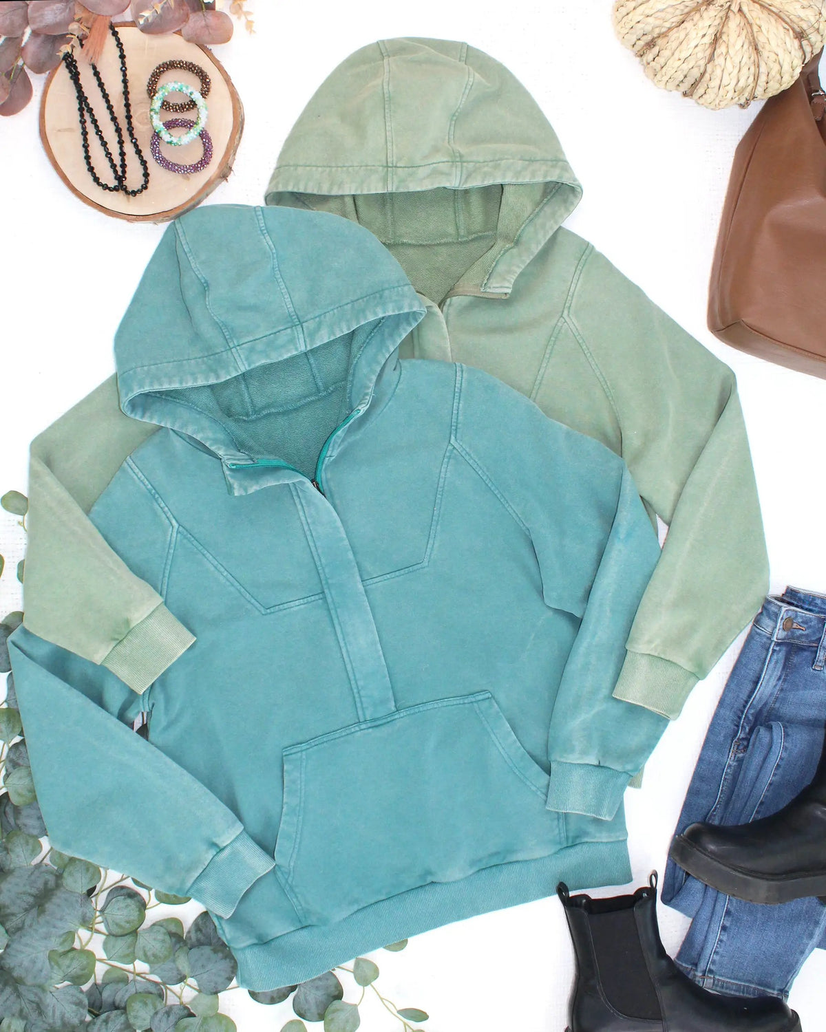 IN STOCK Ryker Vintage Wash Hoodie- Olive by Michelle Mae