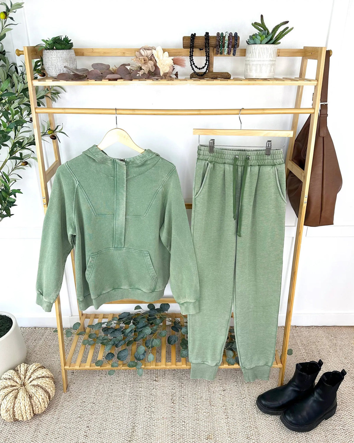 IN STOCK Ryker Vintage Wash Hoodie- Olive by Michelle Mae