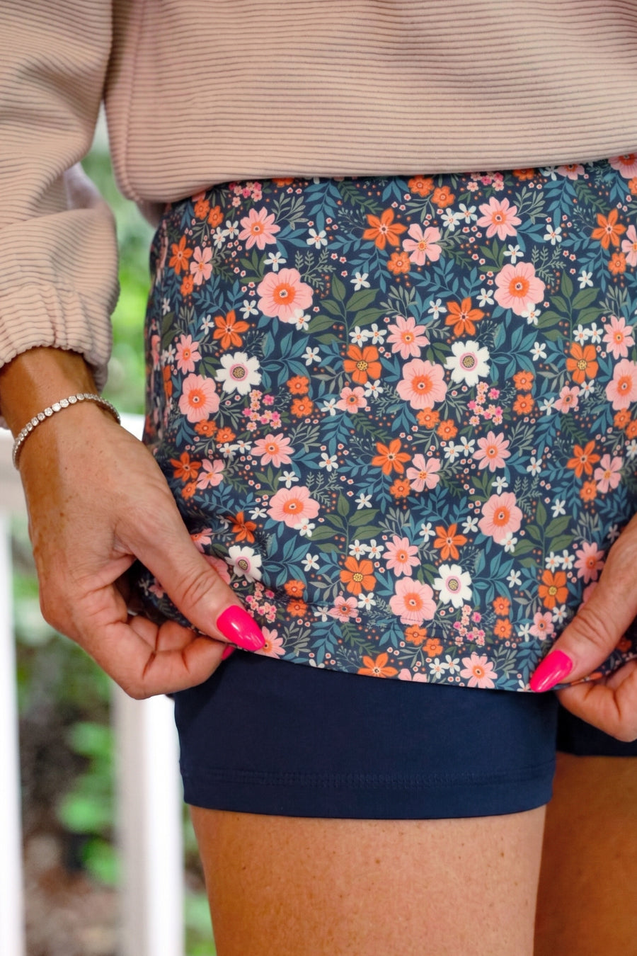 Gwen Floral Skort With Built In Shorts And Side Pockets