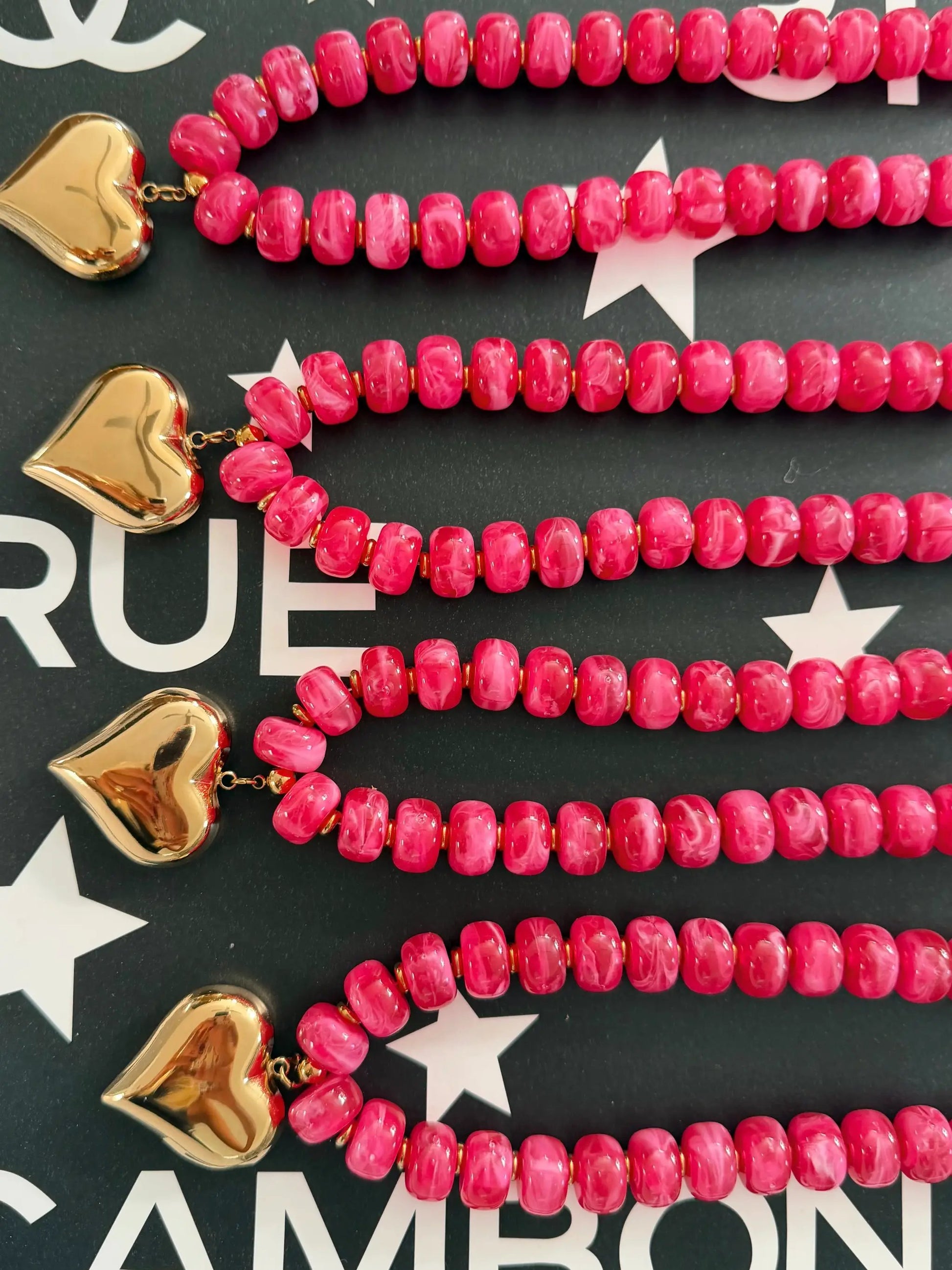PINK HEART NECKLACE by Chansuttpearls