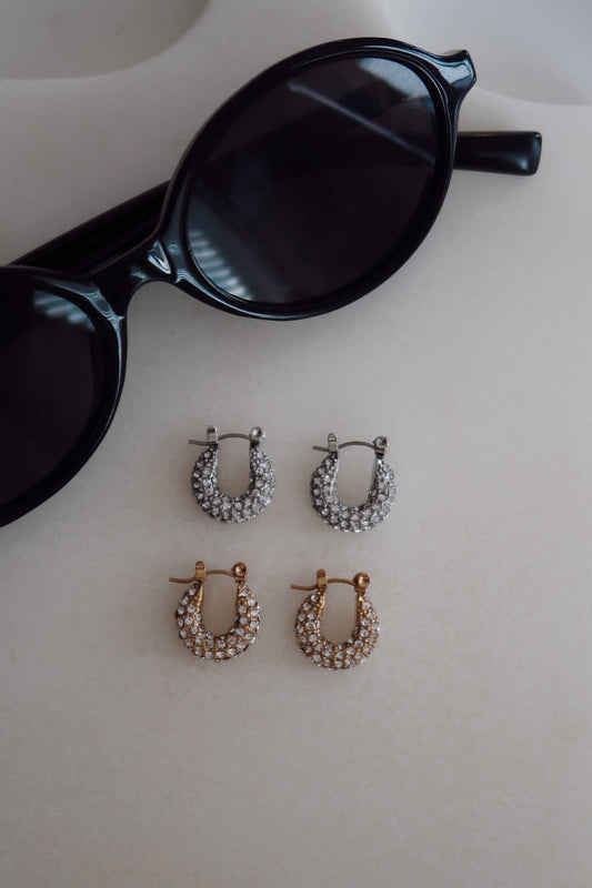 SMALL DIAMOND HOOPS by Chansuttpearls
