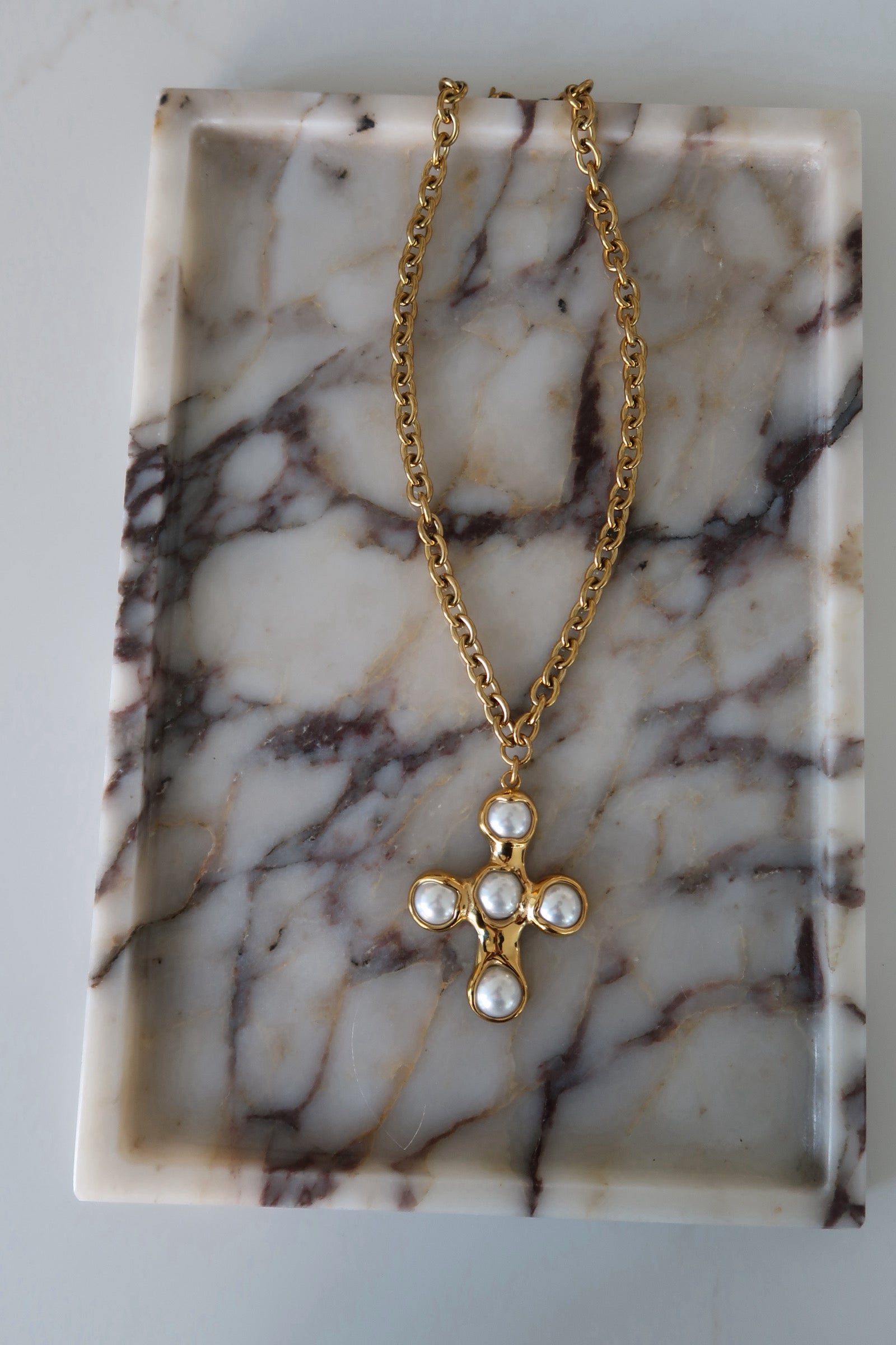 ADA CROSS NECKLACE by Chansuttpearls