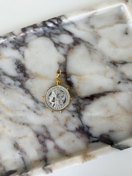 TWO TONED COIN PENDANT by Chansuttpearls