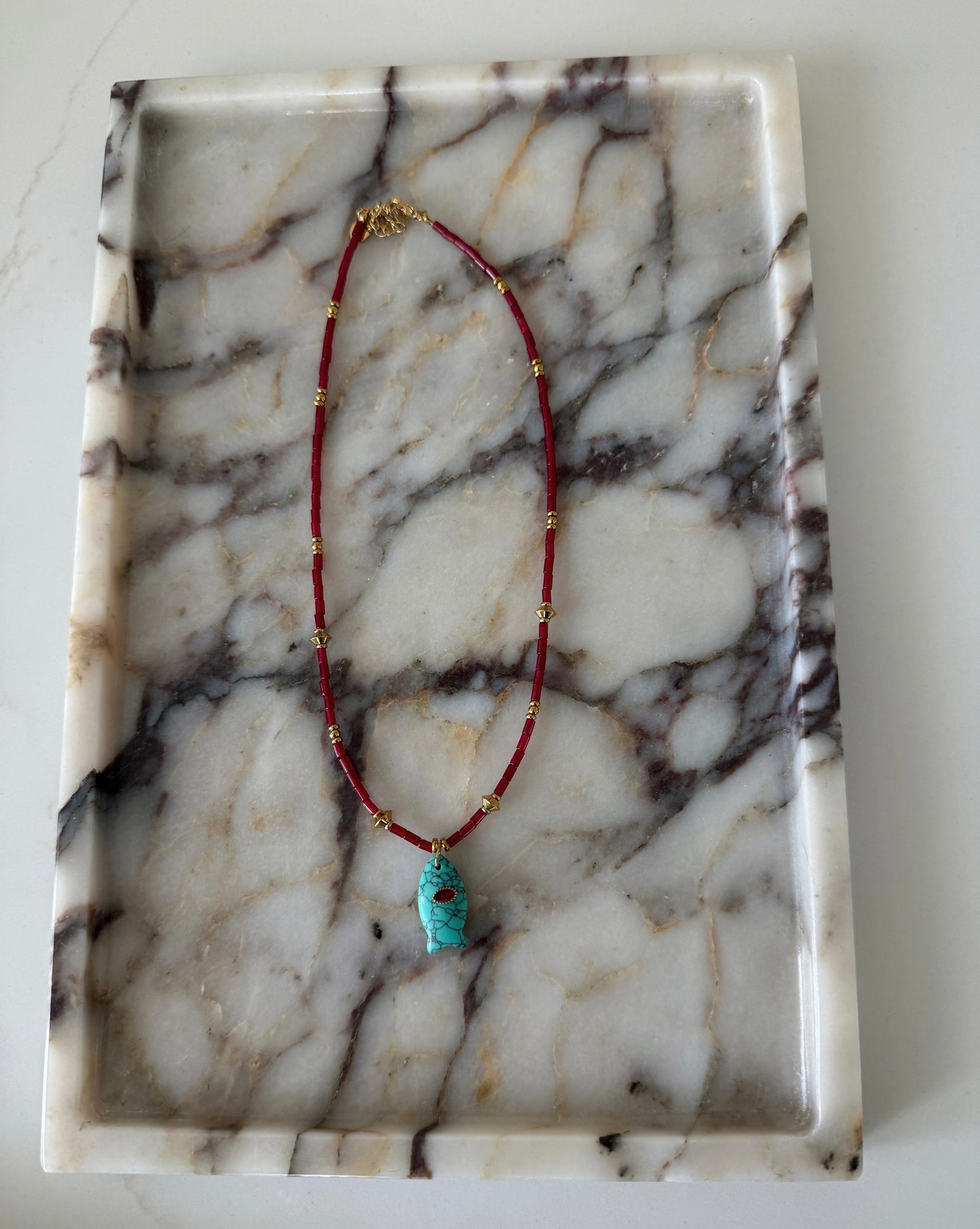 Blue Fish Sloane Necklace Water Resistant Adjustable 15 to 17 Inches
