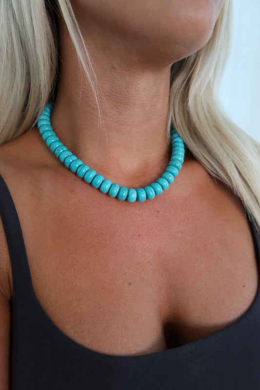 TURQUOISE CHUNKY NECKLACE by Chansuttpearls