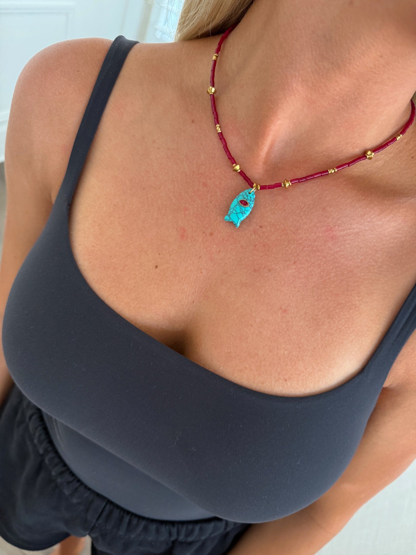 Blue Fish Sloane Necklace Water Resistant Adjustable 15 to 17 Inches