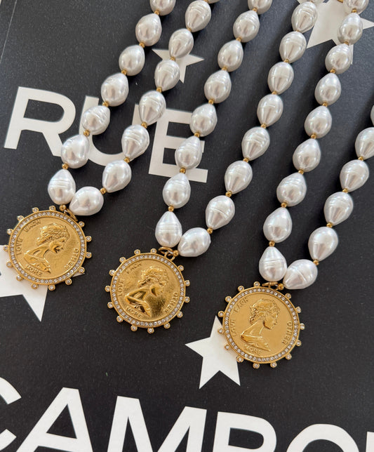 GIA COIN NECKLACE by Chansuttpearls