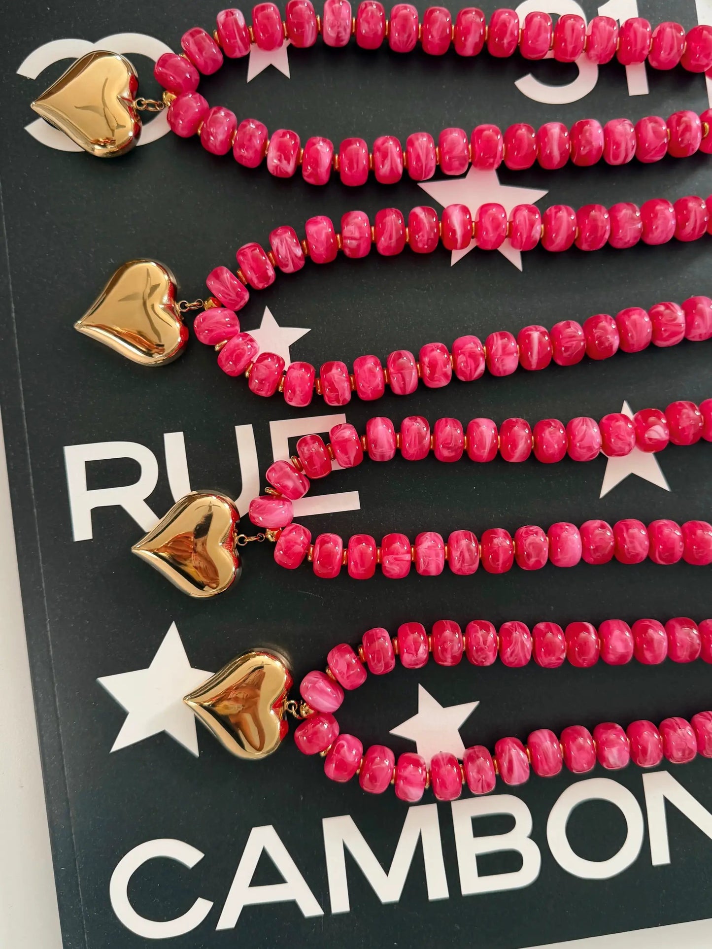 PINK HEART NECKLACE by Chansuttpearls