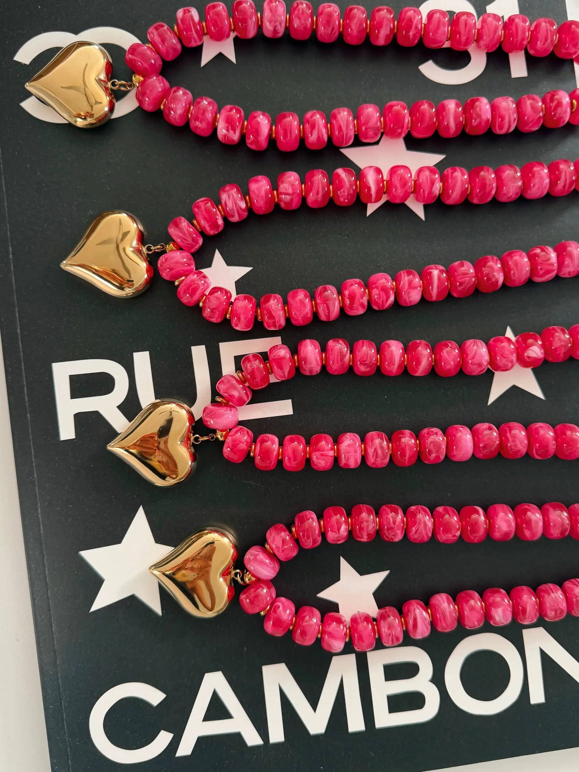 PINK HEART NECKLACE by Chansuttpearls