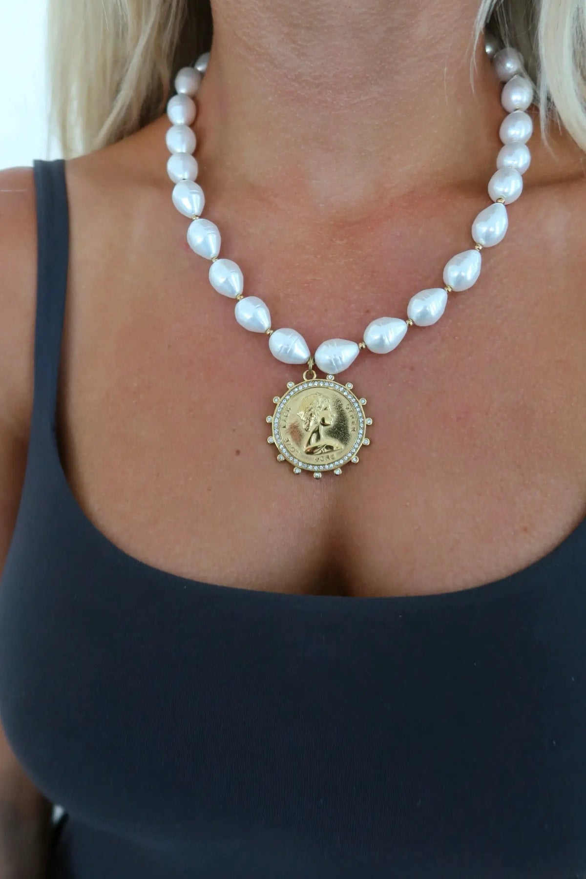 GIA Coin Necklace Water Resistant Adjustable 15 To 19 Inches Lifetime Warranty by Chansuttpearls