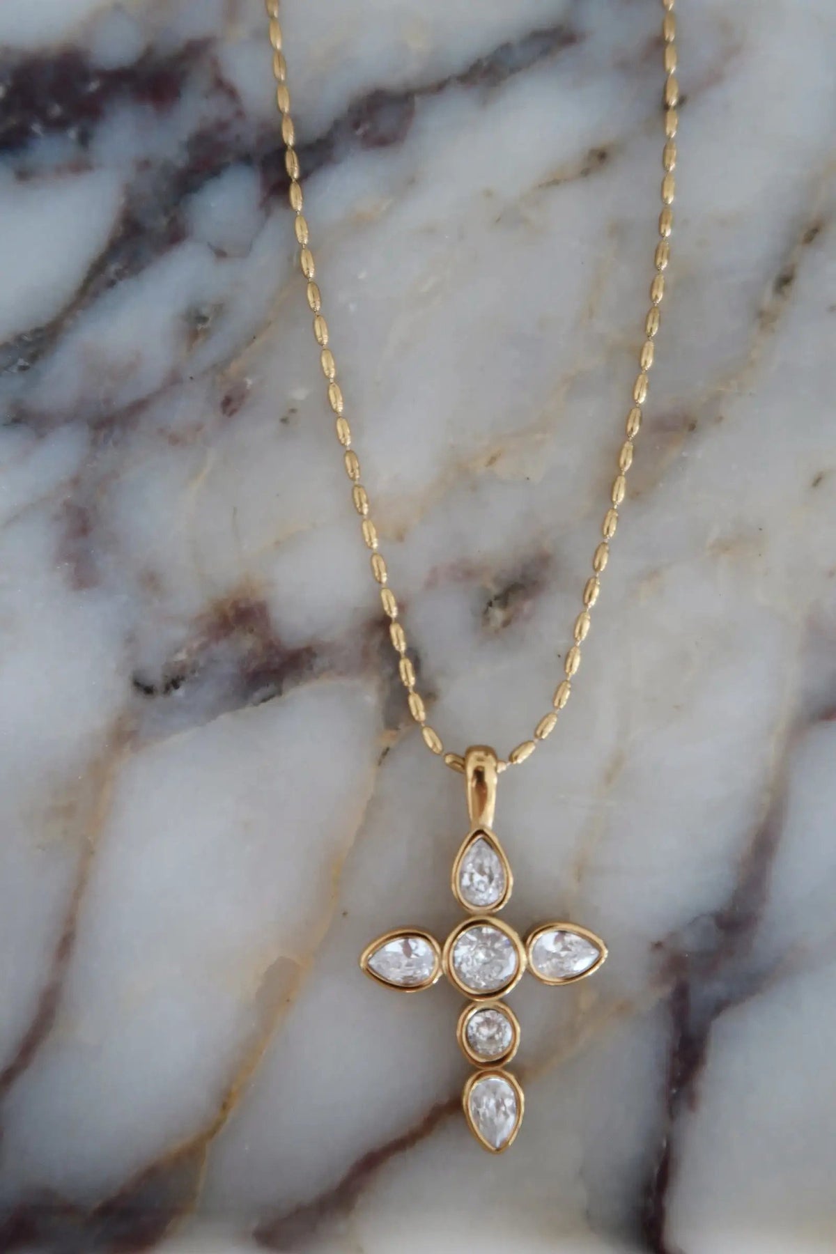 NOELLE CROSS NECKLACE by Chansuttpearls