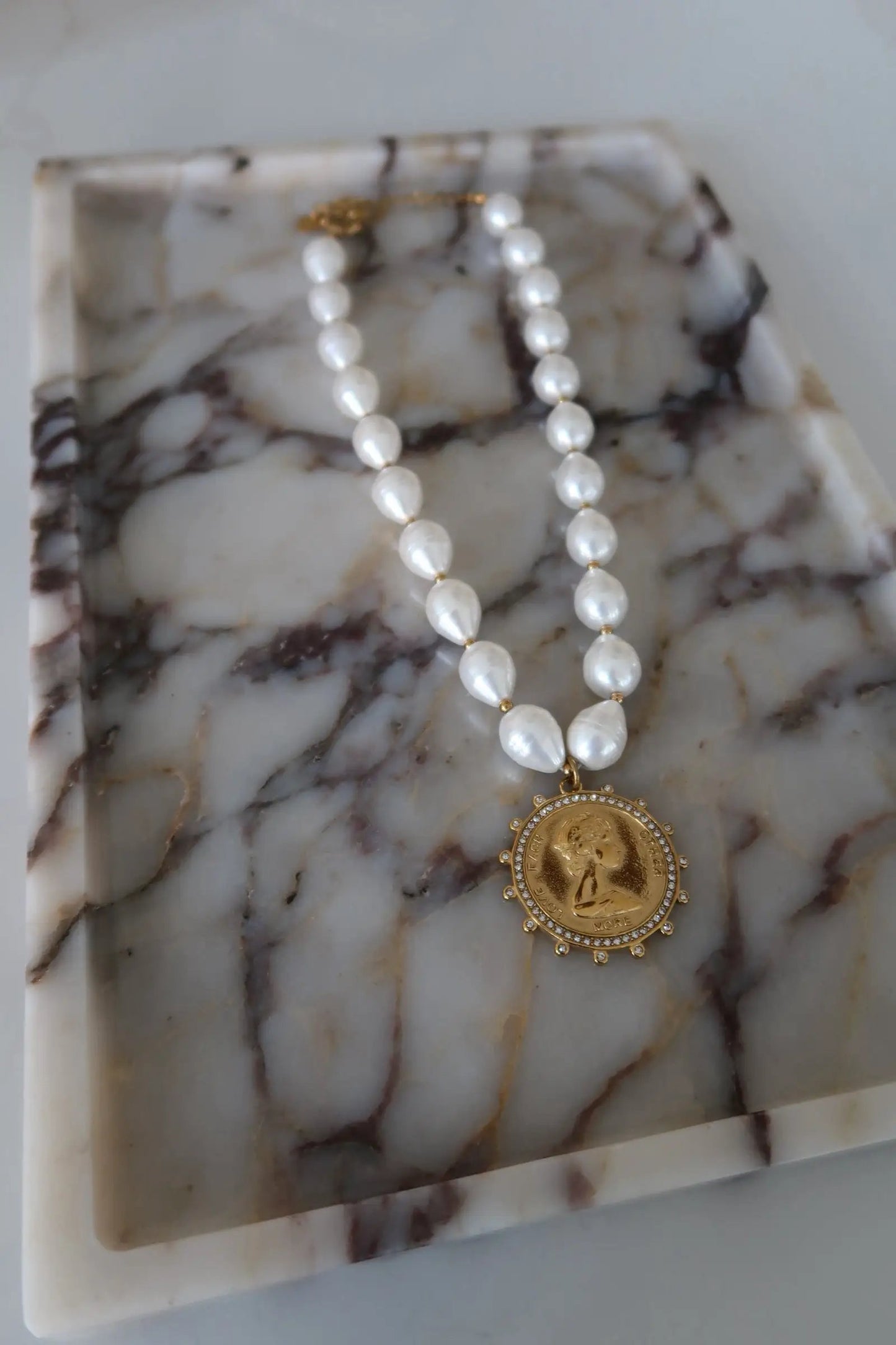 GIA Coin Necklace Water Resistant Adjustable 15 To 19 Inches Lifetime Warranty by Chansuttpearls